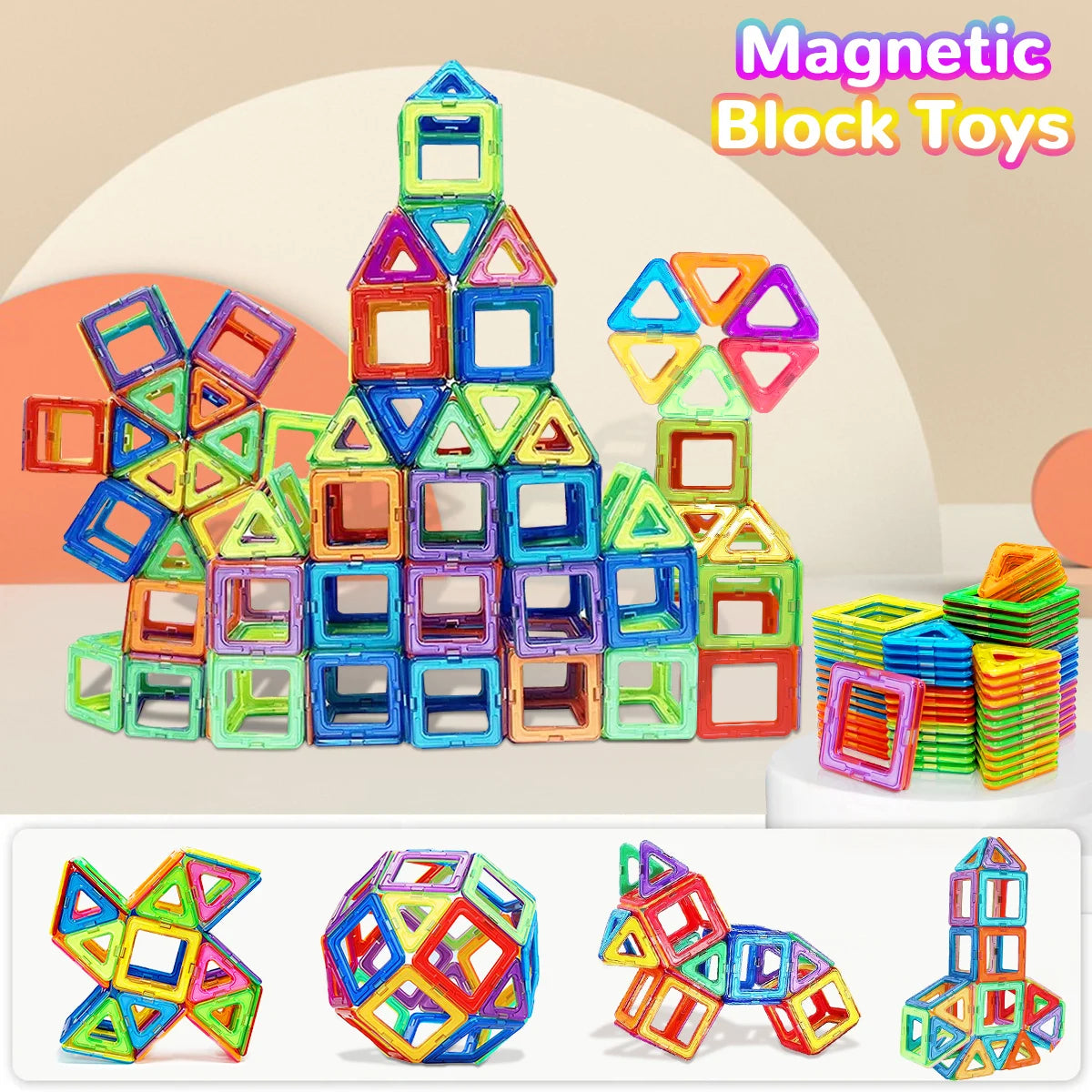 Blocos Magnéticos de Construção STEM — Brinquedo Educativo