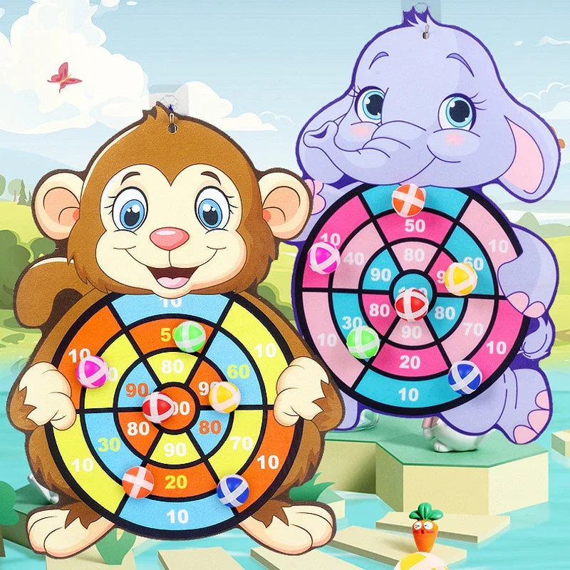 Jogo de Dardos Educativo Montessori — Alvo com Bolas Adesivas