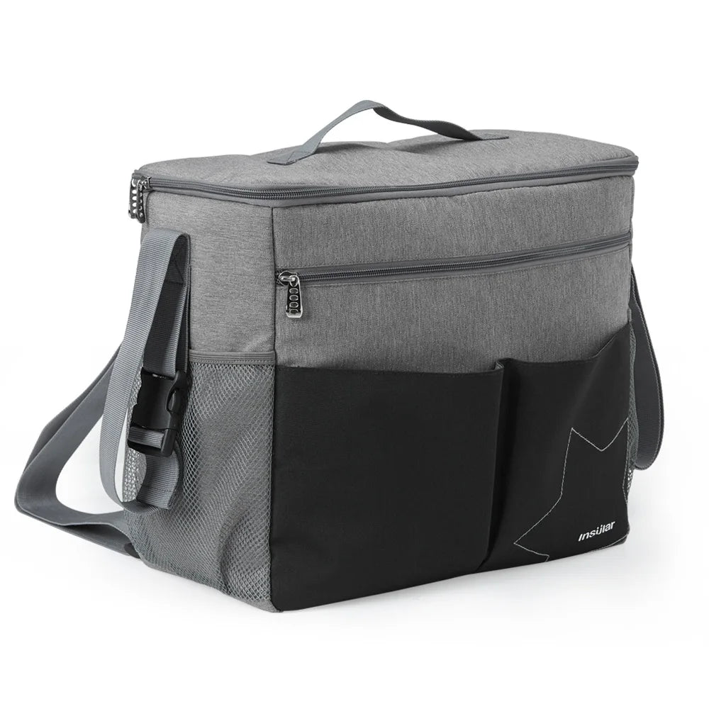 Mochila Maternidade Insular — Bolsa de Fraldas Grande com Zíper Antifurto