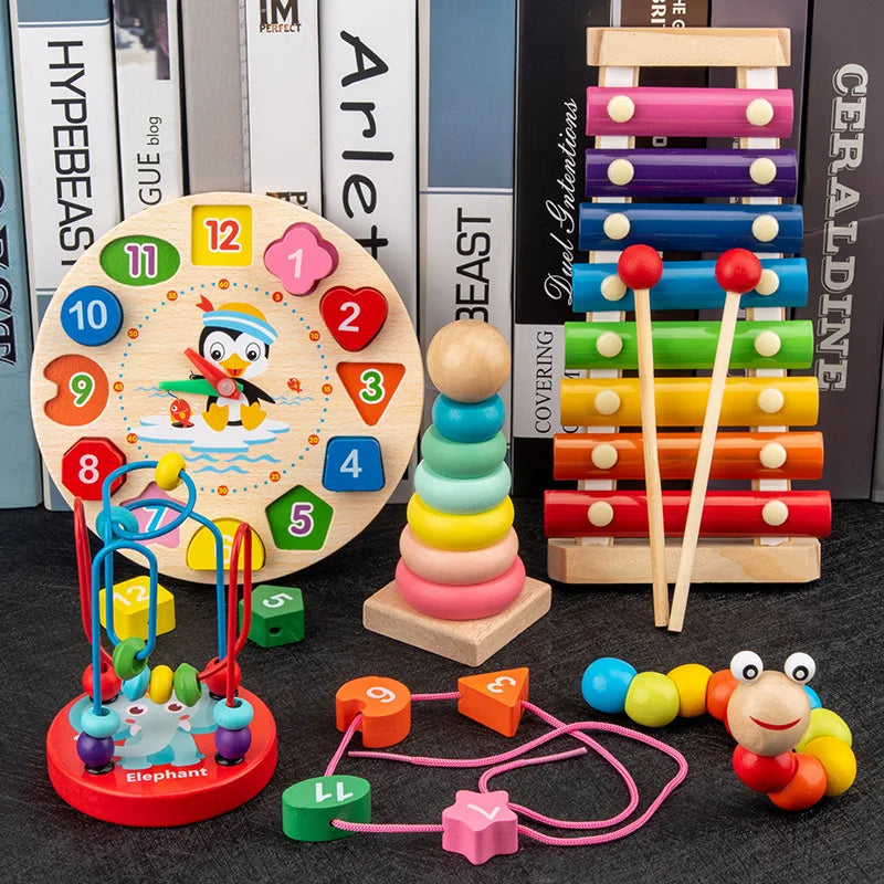 Quebra-Cabeça 3D Montessori de Madeira — Brinquedo Educativo para Bebês e Crianças