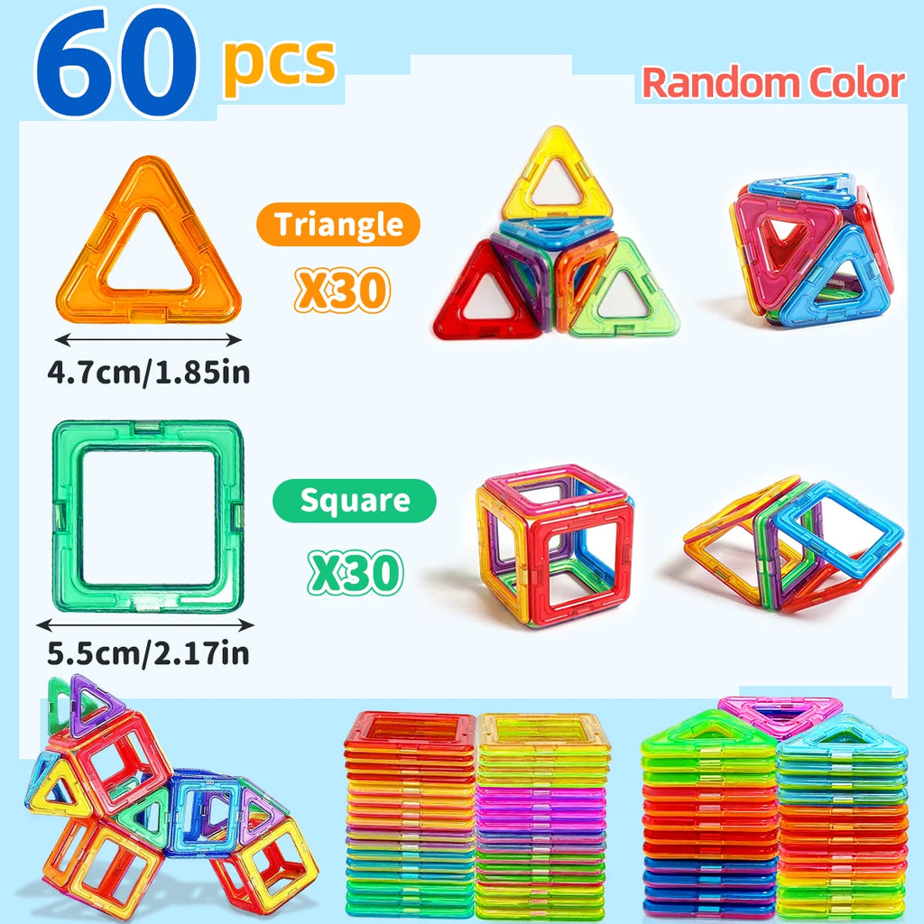 Blocos Magnéticos de Construção STEM — Brinquedo Educativo