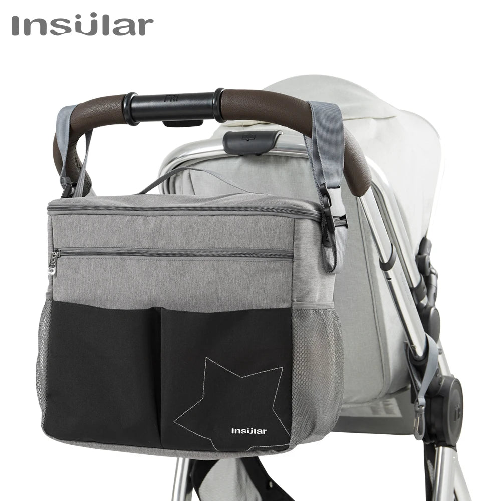 Mochila Maternidade Insular — Bolsa de Fraldas Grande com Zíper Antifurto