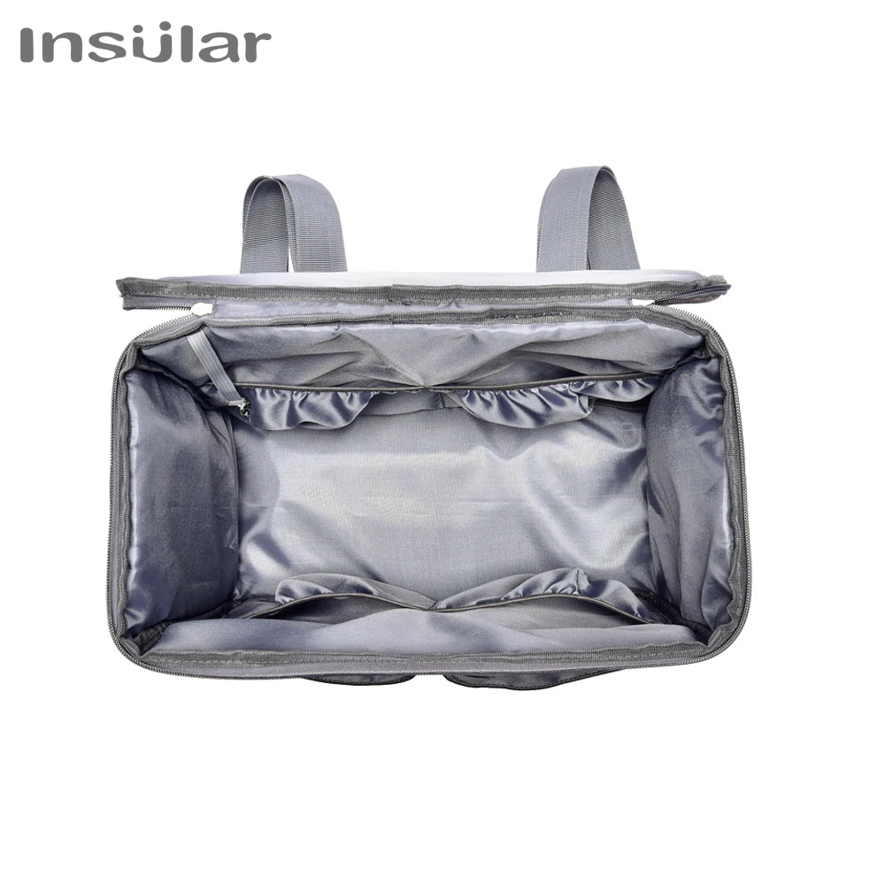 Mochila Maternidade Insular — Bolsa de Fraldas Grande com Zíper Antifurto