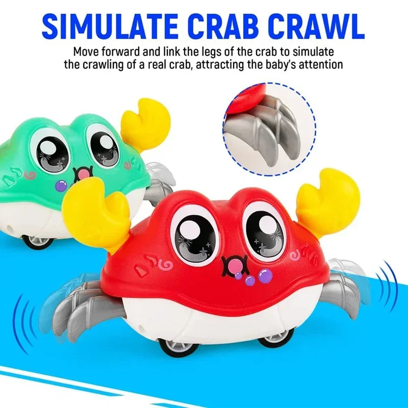 Caranguejo Interativo que Engatinha — Brinquedo Sensorial para Bebês