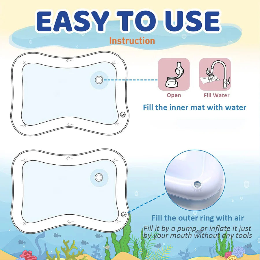 Tapete Aquático Inflável para Bebês — Estimulação Sensorial