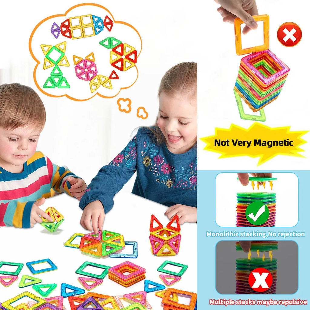 Blocos Magnéticos de Construção STEM — Brinquedo Educativo