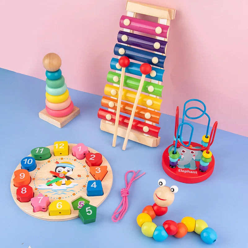 Quebra-Cabeça 3D Montessori de Madeira — Brinquedo Educativo para Bebês e Crianças