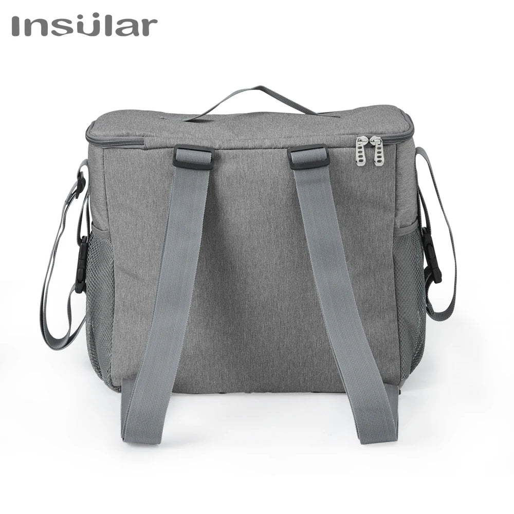 Mochila Maternidade Insular — Bolsa de Fraldas Grande com Zíper Antifurto