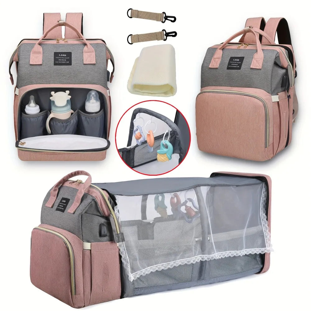 Mochila Maternidade com Berço Dobrável Integrado