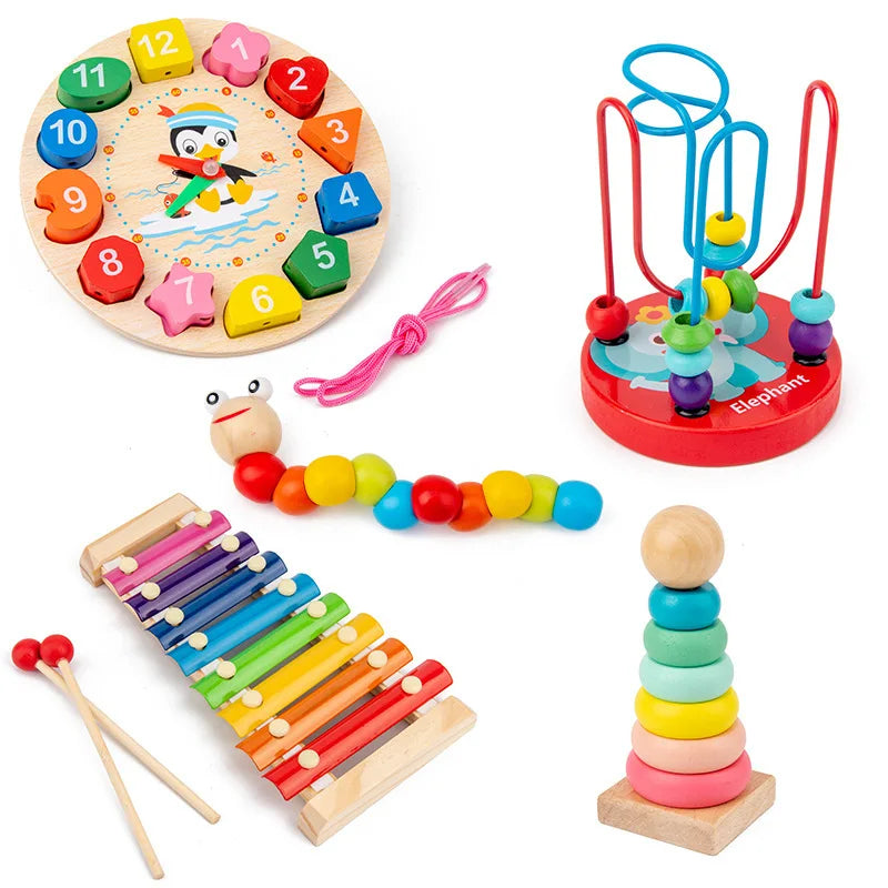 Quebra-Cabeça 3D Montessori de Madeira — Brinquedo Educativo para Bebês e Crianças