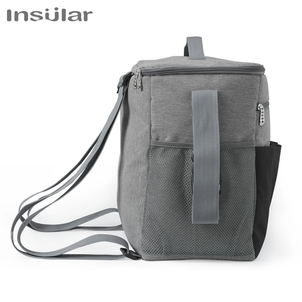 Mochila Maternidade Insular — Bolsa de Fraldas Grande com Zíper Antifurto
