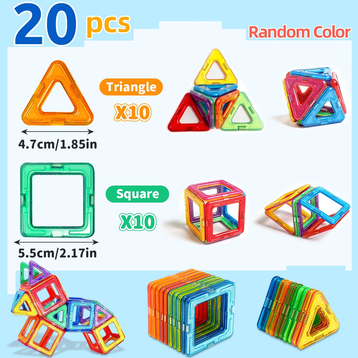 Blocos Magnéticos de Construção STEM — Brinquedo Educativo
