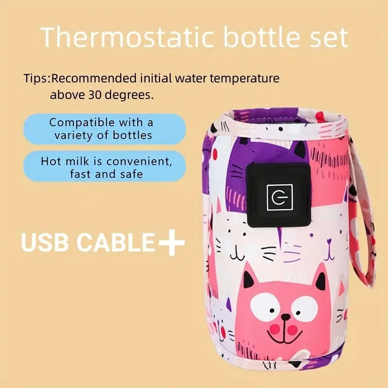 Aquecedor de Mamadeira USB Portátil para Carrinho e Viagens